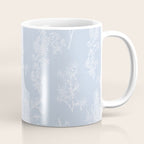 Botanical Cottage Floral Pattern in Soft Light Blue Coffee Mug Gallery Image 1