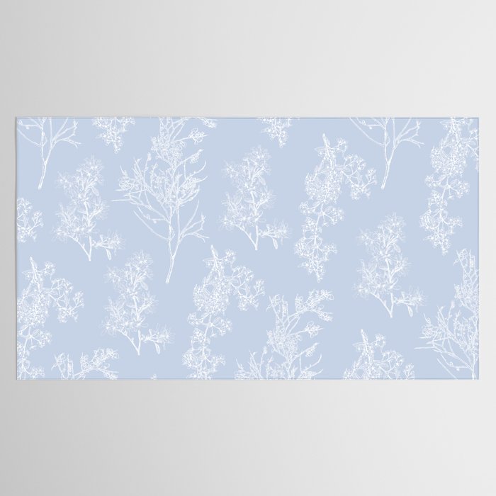 Botanical Cottage Floral Pattern in Soft Light Blue Tablecloth Gallery Image 2