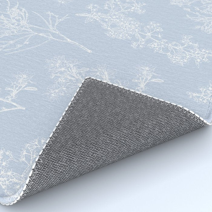Botanical Cottage Floral Pattern in Soft Light Blue Rug Gallery Image 4