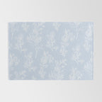 Botanical Cottage Floral Pattern in Soft Light Blue Rug Gallery Image 2