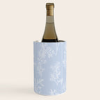 Botanical Cottage Floral Pattern in Soft Light Blue Wine Chiller Gallery Image 3