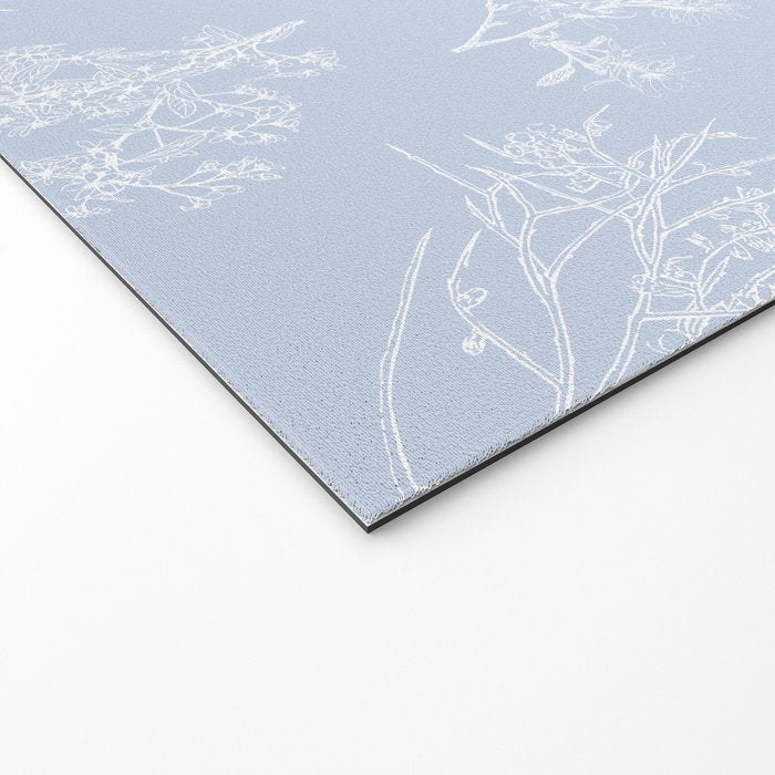 Botanical Cottage Floral Pattern in Soft Light Blue Welcome Mat Gallery Image 2