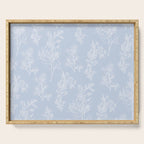 Botanical Cottage Floral Pattern in Soft Light Blue Serving Tray Gallery Image 1