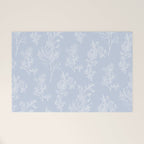 Botanical Cottage Floral Pattern in Soft Light Blue Welcome Mat Gallery Image 1