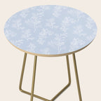 Botanical Cottage Floral Pattern in Soft Light Blue Side Table Gallery Image 2