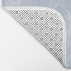 Botanical Cottage Floral Pattern in Soft Light Blue Bath Mat Gallery Image 2