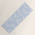 Botanical Cottage Floral Pattern in Soft Light Blue Yoga Mat Gallery Image 1