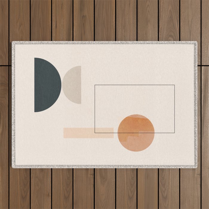 Minimal Abstract Shapes 16 Outdoor Rug Gallery Image 1