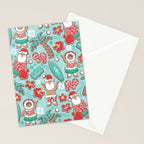 Mele Kalikimaka Hawaiian Christmas gingerbread cookies // aqua background Stationery Card Gallery Image 2