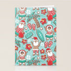 Mele Kalikimaka Hawaiian Christmas gingerbread cookies // aqua background Stationery Card Gallery Image 2