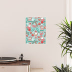 Mele Kalikimaka Hawaiian Christmas gingerbread cookies // aqua background Poster Gallery Image 2