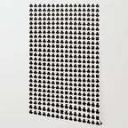 Clovers I Black and White Botanical Pattern Wallpaper Gallery Image 2