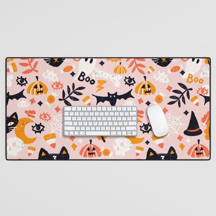Trick Or Treat Yourself - Blush Desk Mat Gallery Image 1