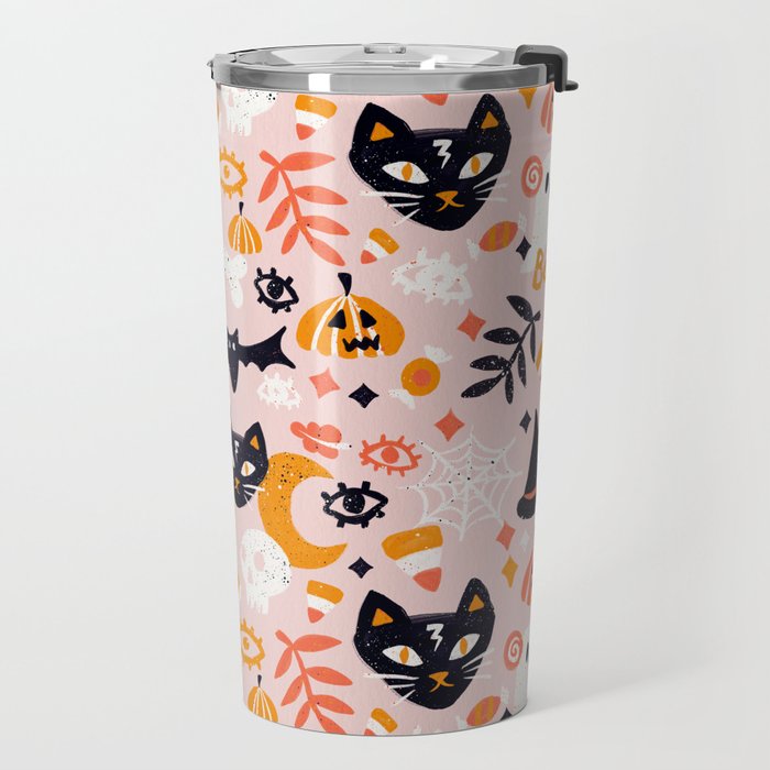 Trick Or Treat Yourself - Blush Travel Mug Gallery Image 2