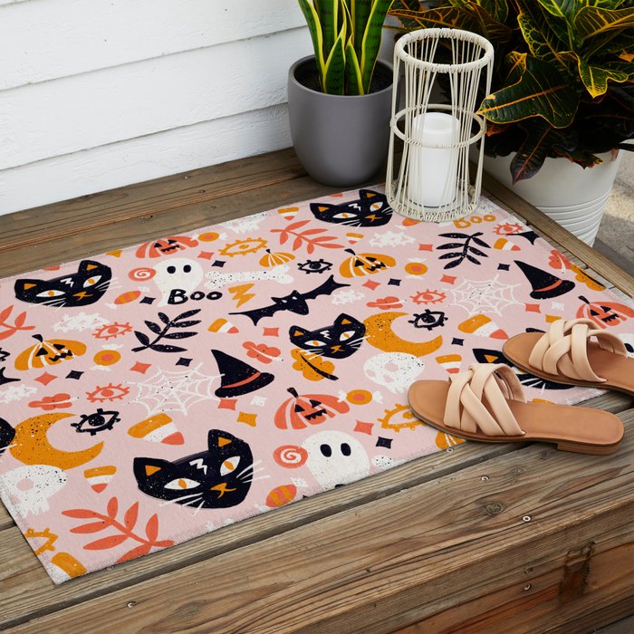 Trick Or Treat Yourself - Blush Outdoor Rug Gallery Image 2