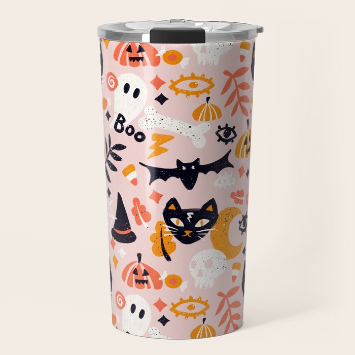 Trick Or Treat Yourself - Blush Travel Mug Gallery Image 1