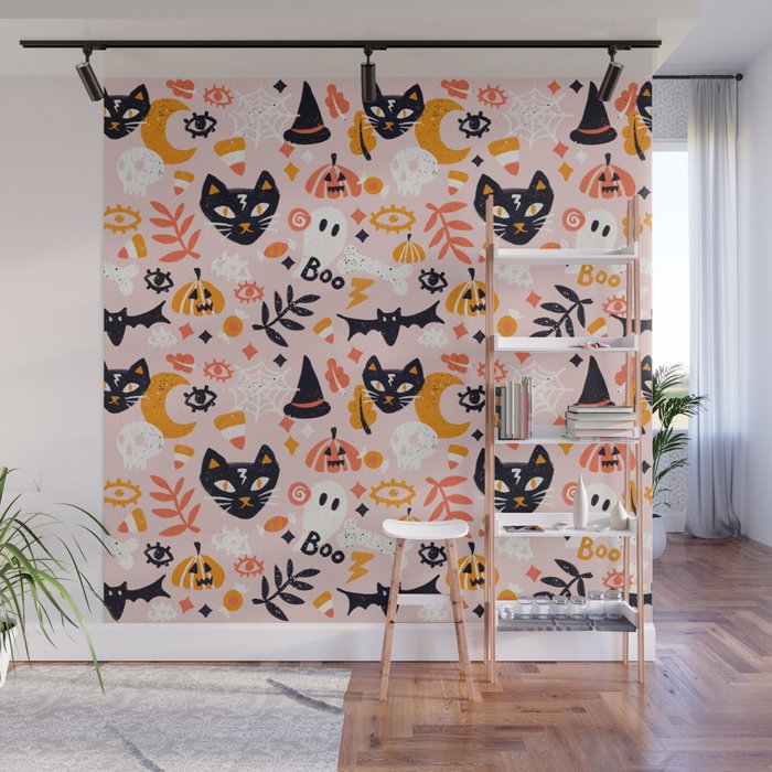 Trick Or Treat Yourself - Blush Wall Mural Gallery Image 1