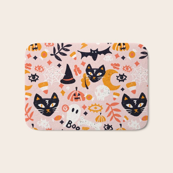 Trick Or Treat Yourself - Blush Bath Mat Gallery Image 1