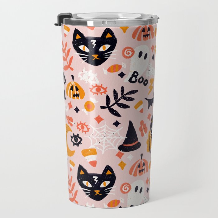 Trick Or Treat Yourself - Blush Travel Mug Gallery Image 3
