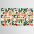 Vintage christmas postage stamp sticker pattern Tablecloth Gallery Image 2