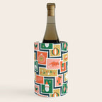 Vintage christmas postage stamp sticker pattern Wine Chiller Gallery Image 2