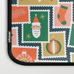 Vintage christmas postage stamp sticker pattern Laptop Sleeve Gallery Image 3