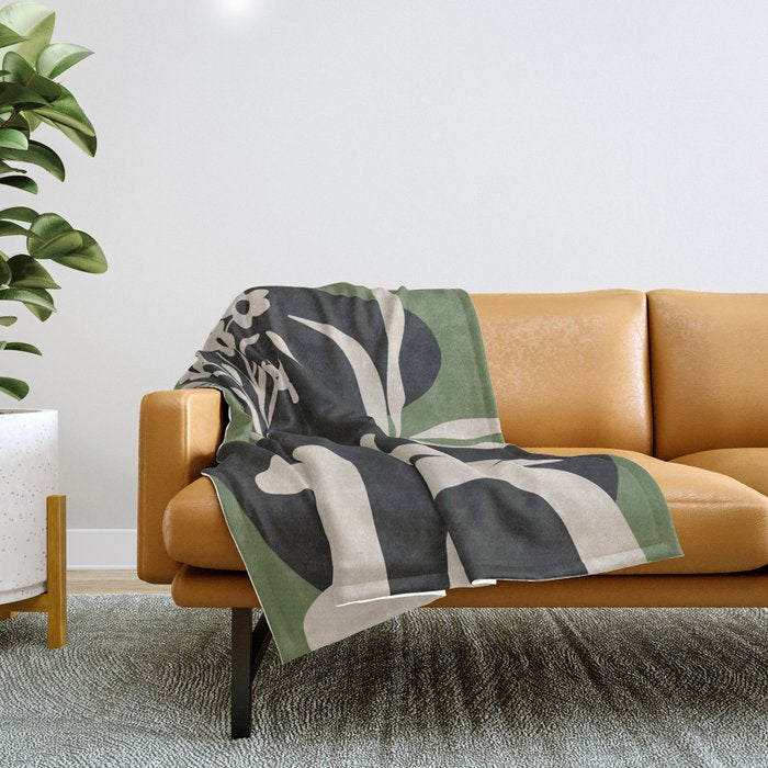 Abstract Blooms 3 Throw Blanket Gallery Image 1