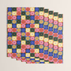 Retro Flowers Check Pattern XV Wrapping Paper Gallery Image 3