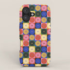 Retro Flowers Check Pattern XV iPhone Case Gallery Image 1
