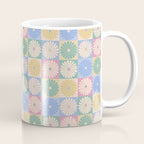 Retro Flowers Check Pattern XXIV Coffee Mug Gallery Image 1