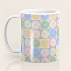Retro Flowers Check Pattern XXIV Coffee Mug Gallery Image 3