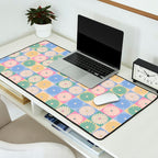 Retro Flowers Check Pattern XXIV Desk Mat Gallery Image 2
