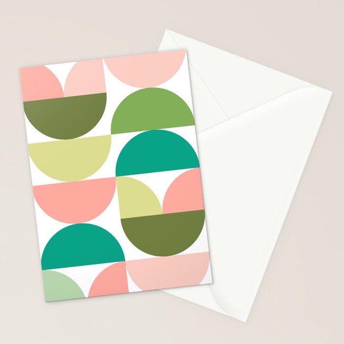 Mod Geometrics | Green Stationery Card Gallery Image 2