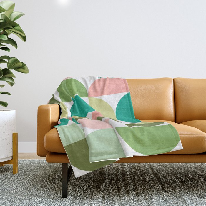 Mod Geometrics | Green Throw Blanket Gallery Image 1
