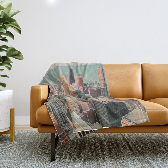 CHICAGO SKYSCRAPERS Throw Blanket Gallery Image 1