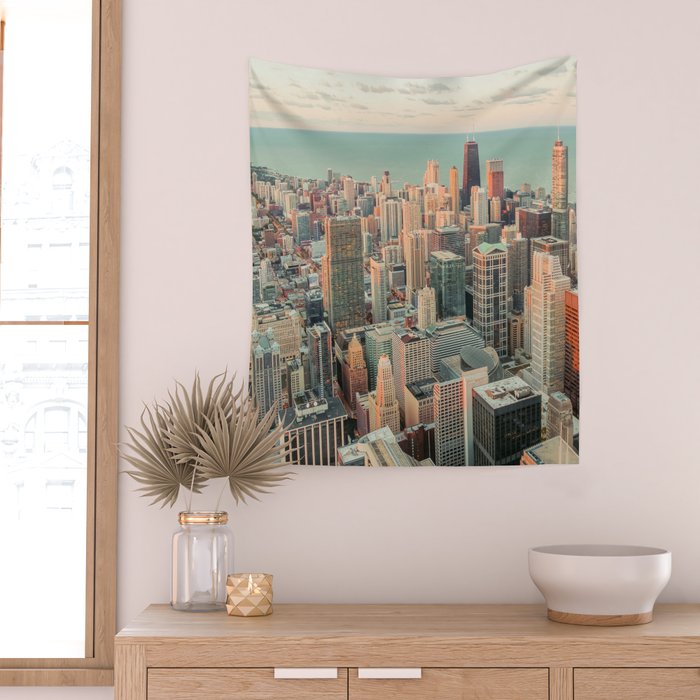CHICAGO SKYSCRAPERS Wall Tapestry Gallery Image 2