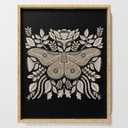 Moth Floral | Black & Brown Serving Tray Gallery Image 1