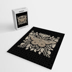 Moth Floral | Black & Brown Jigsaw Puzzle Gallery Image 2