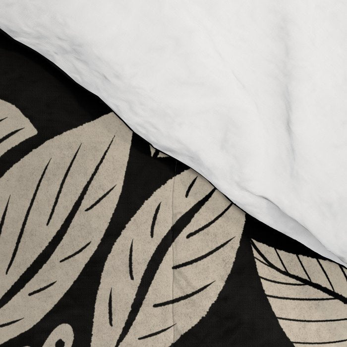Moth Floral | Black & Brown Comforter Gallery Image 4