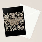 Moth Floral | Black & Brown Stationery Card Gallery Image 2