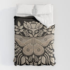 Moth Floral | Black & Brown Comforter Gallery Image 6