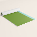 Color Block Bright Aqua Blue and Vibrant Spring Green Yoga Mat Gallery Image 2