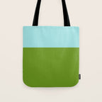 Color Block Bright Aqua Blue and Vibrant Spring Green Tote Bag Gallery Image 1