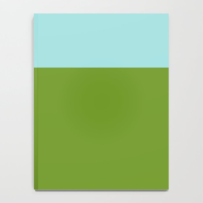 Color Block Bright Aqua Blue and Vibrant Spring Green Notebook Gallery Image 4