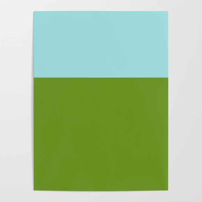 Color Block Bright Aqua Blue and Vibrant Spring Green Poster Gallery Image 4