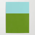 Color Block Bright Aqua Blue and Vibrant Spring Green Poster Gallery Image 4