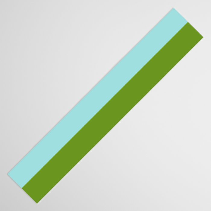 Color Block Bright Aqua Blue and Vibrant Spring Green Table Runner Gallery Image 3