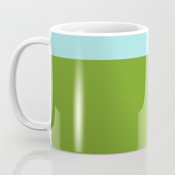 Color Block Bright Aqua Blue and Vibrant Spring Green Coffee Mug Gallery Image 3