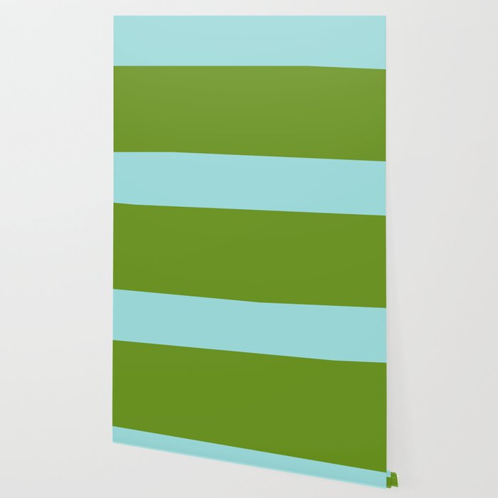 Color Block Bright Aqua Blue and Vibrant Spring Green Wallpaper Gallery Image 2