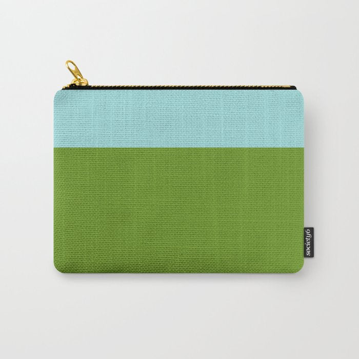 Color Block Bright Aqua Blue and Vibrant Spring Green Carry All Pouch Gallery Image 1